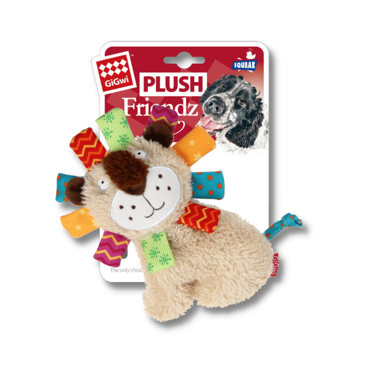 GiGwi Plush Friendz Lion with Squeaker (Size M)