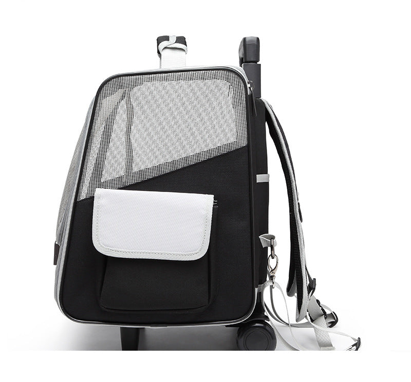 Pet Rolling Travel Backpack with Mesh