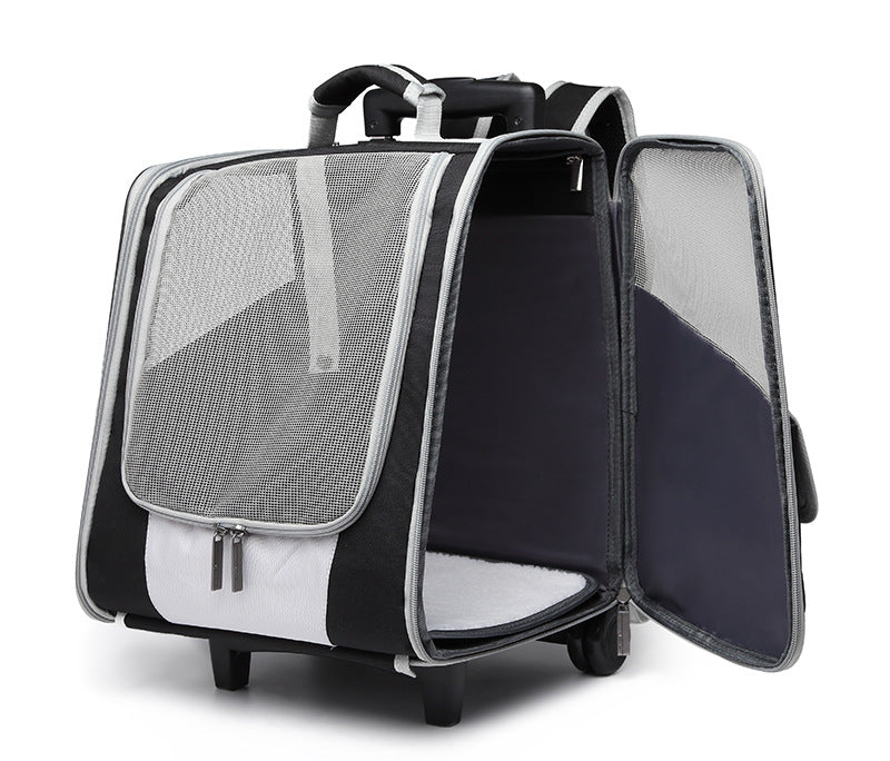 Pet Rolling Travel Backpack with Mesh