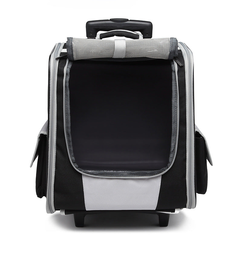 Pet Rolling Travel Backpack with Mesh