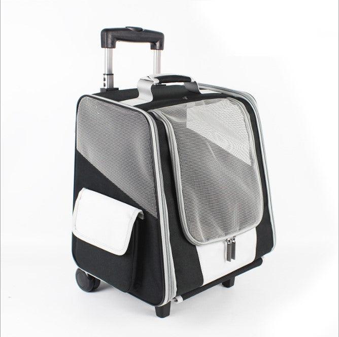 Pet Rolling Travel Backpack with Mesh