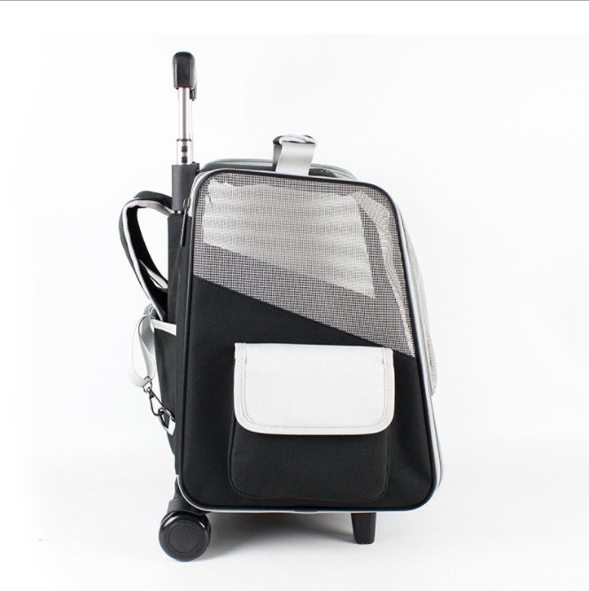 Pet Rolling Travel Backpack with Mesh