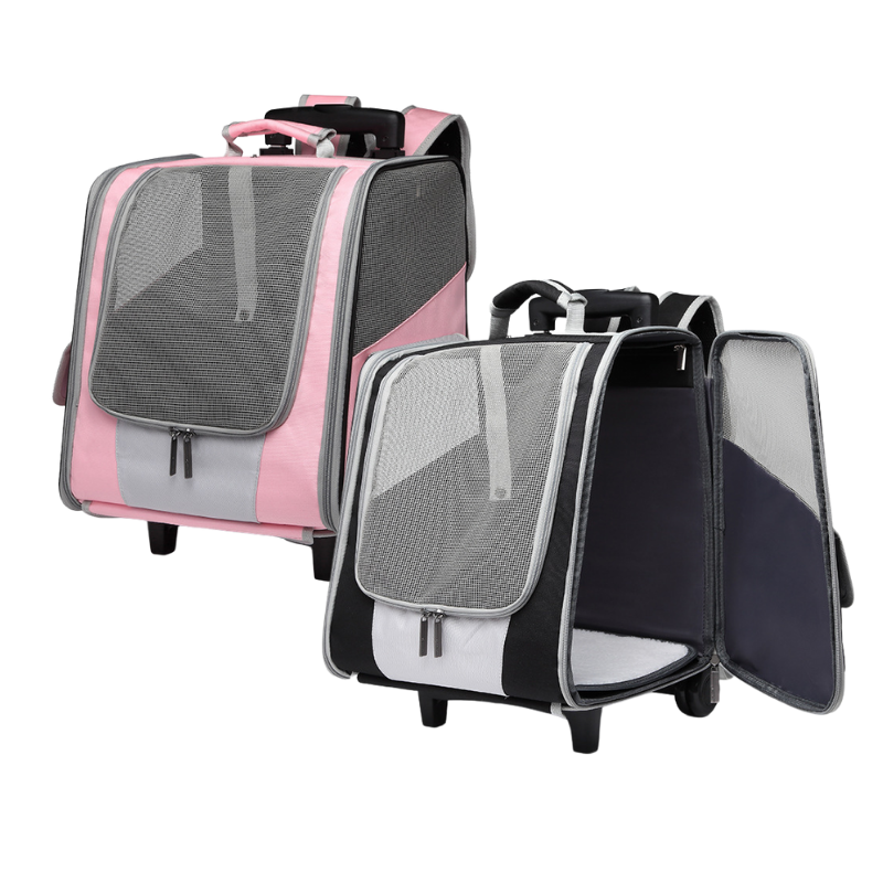 Pet Rolling Travel Backpack with Mesh