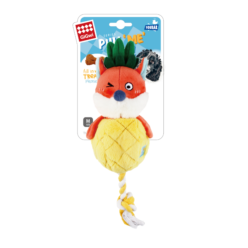 GiGwi Pull Me Out Fox-Foodie with Squeaker