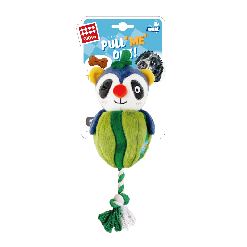 GiGwi Pull Me Out Racoon-Foodie with Squeaker