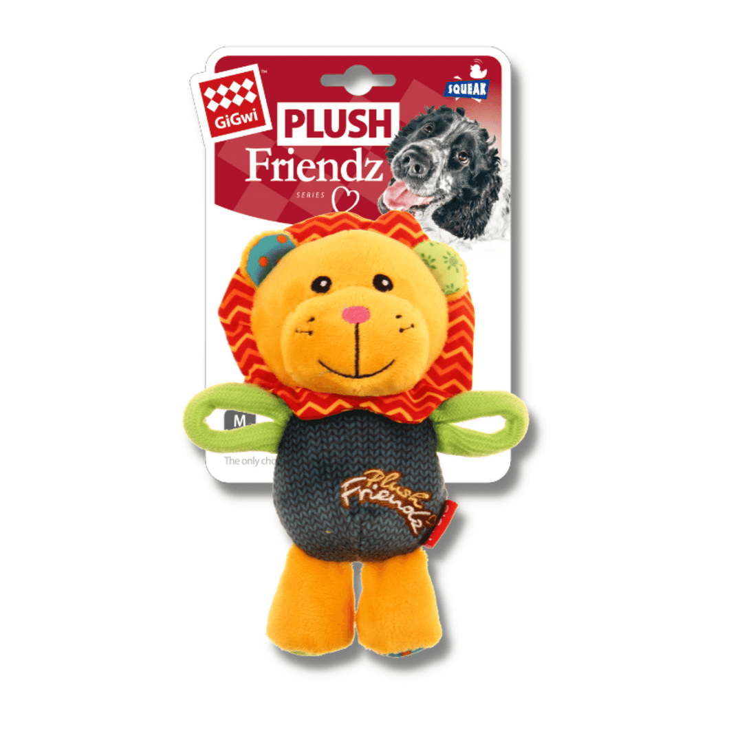 GiGwi Plush Friendz Lion with Squeaker(Size M)