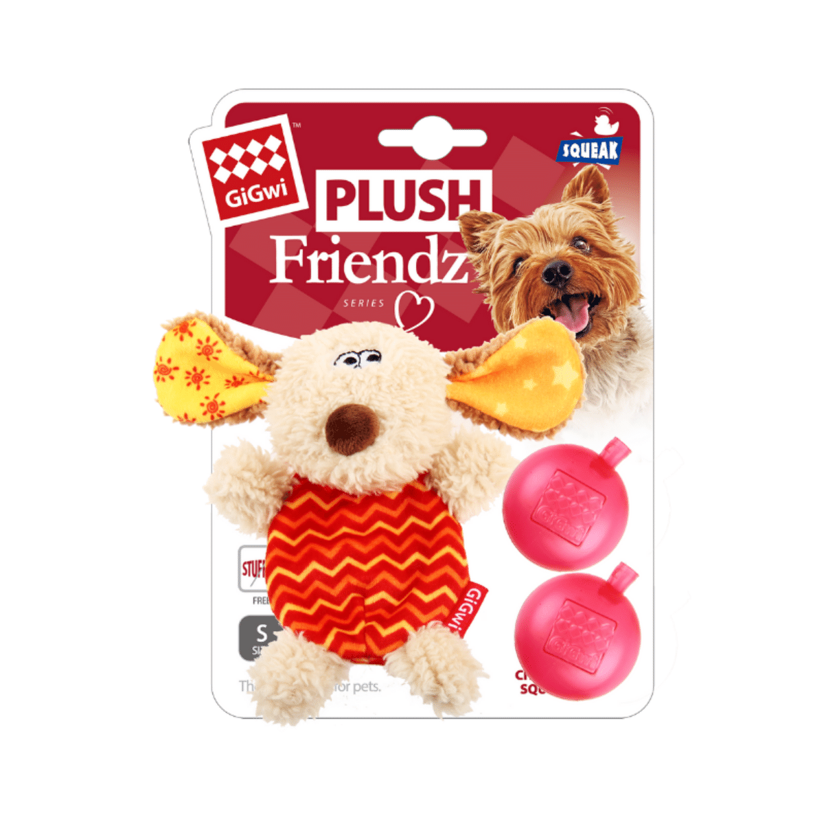 GiGwi Plush Friendz Dog with Refillable Squeaker