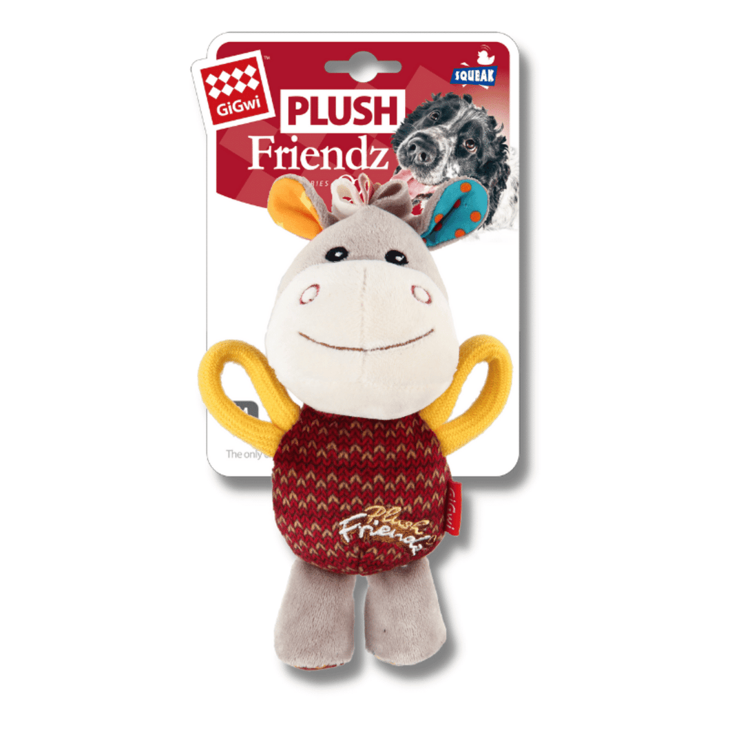 GiGwi Plush Friendz Donkey with Squeaker (Size M)