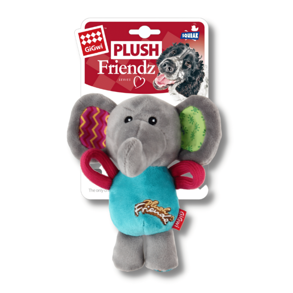 GiGwi Plush Friendz Elephant with Squeaker (Size M)