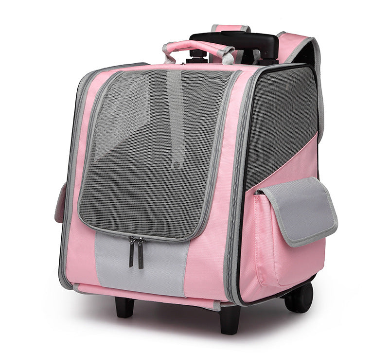 Pet Rolling Travel Backpack with Mesh