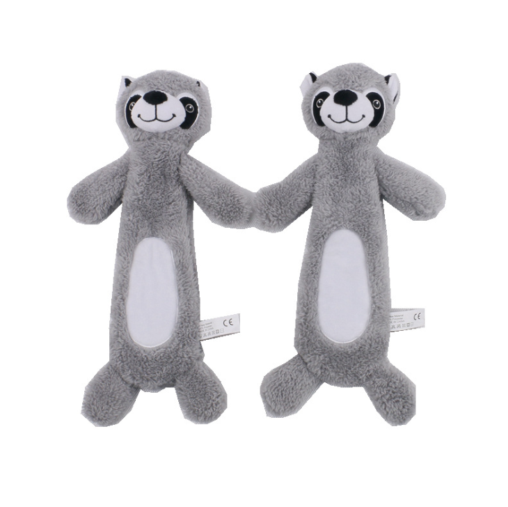 Charming Pet Long Squeaky Toys: Raccoon