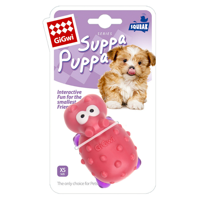 GiGwi Suppa Puppa Hippo Pink/Purple with Squeaker