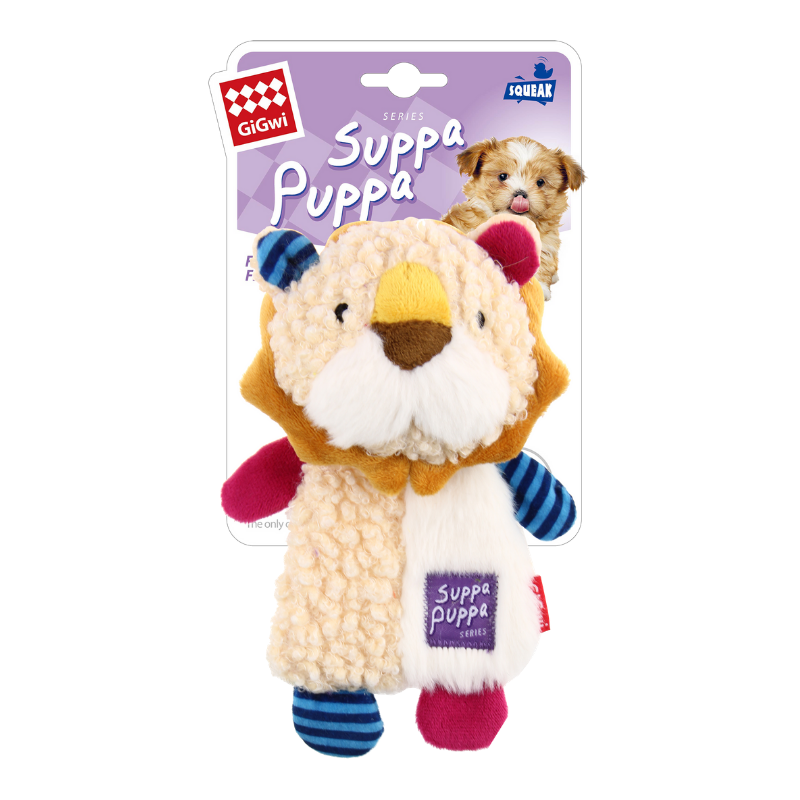GiGwi Suppa Puppa Lion with Squeaker/Crinkle