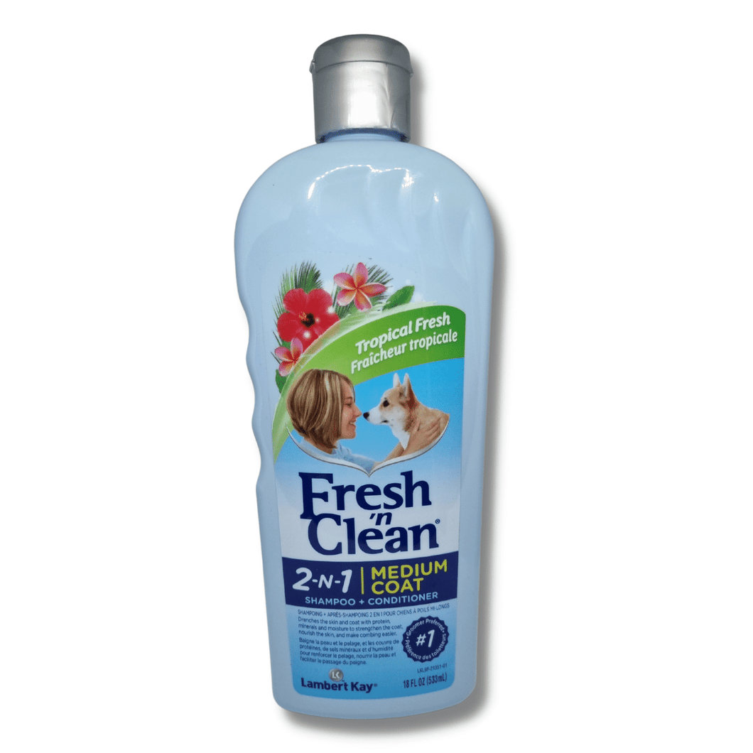 Lambert Kay Fresh 'n Clean 2-N-1 Medium Coat Shampoo + Conditioner: Tropical Fresh (533mL)