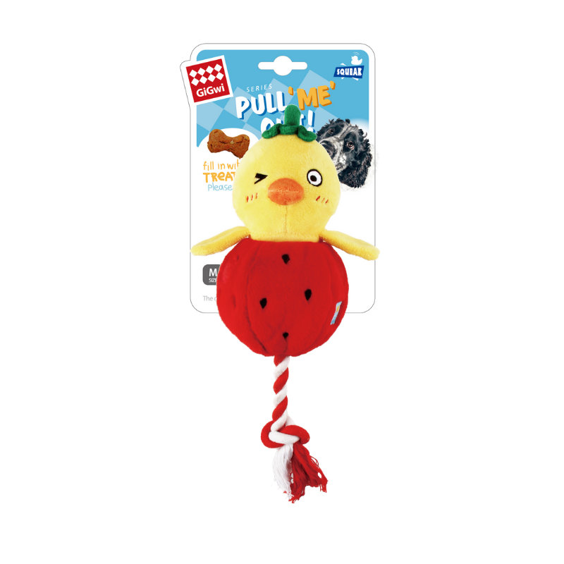 GiGwi Pull Me Out Chick-Foodie with Squeaker