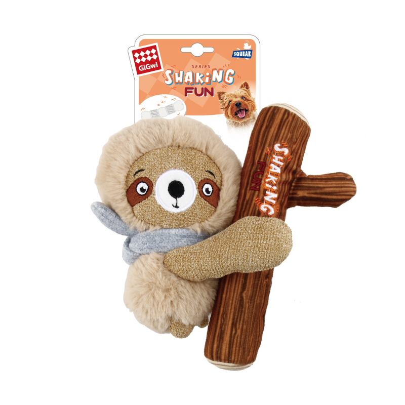 GiGwi Shaking Fun Plush Toy Sloth with Squeaker