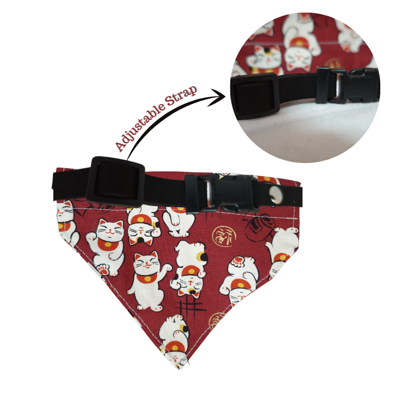 Fortune Maneki Neko Chinese New Year Scarf