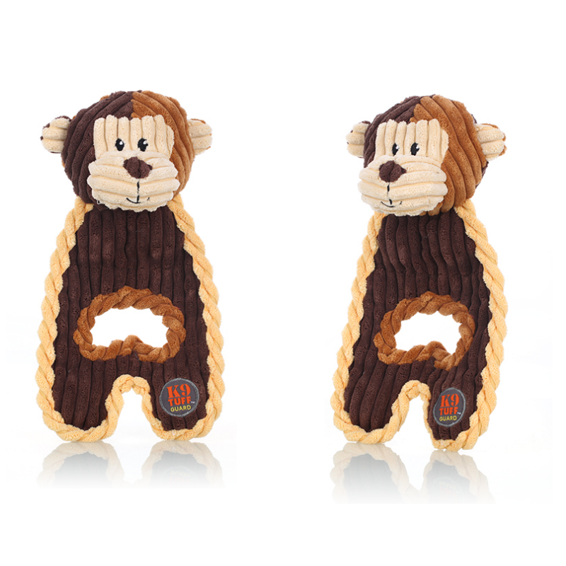 Cuddle Tugs Plush Dog Toys with K9 Tuff Guard Series: Monkey
