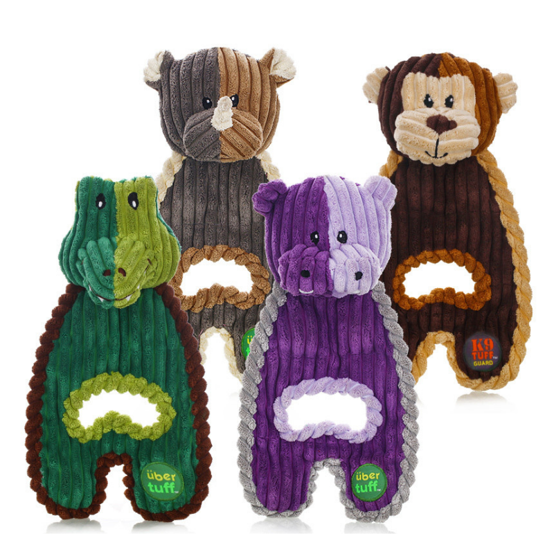 Cuddle Tugs Plush Dog Toys with K9 Tuff Guard Series: Monkey