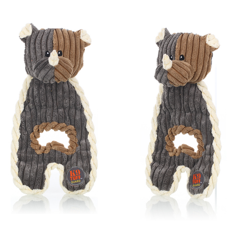 Cuddle Tugs Plush Dog Toys with K9 Tuff Guard Series: Rhino
